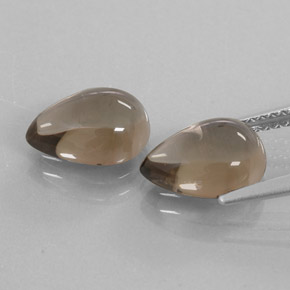 캐럿 천연 스모키 브라운 스모키 쿼츠 보석, 배 모양, 10×7.1 mm, 투명한