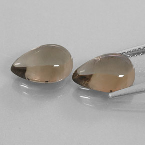 캐럿 천연 스모키 브라운 스모키 쿼츠 보석, 배 모양, 10×7.1 mm, 투명한