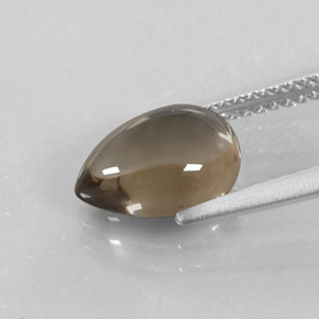 2.34캐럿 천연 스모키 브라운 스모키 쿼츠, 배 모양, 10×7.3 mm, 투명한