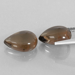 캐럿 천연 스모키 브라운 스모키 쿼츠 보석, 배 모양, 9.7×7.2 mm, 투명한