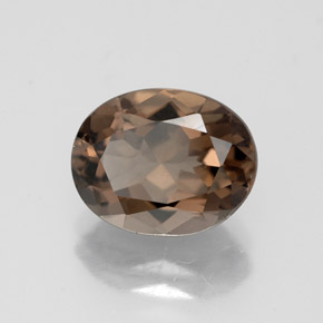 2.54캐럿 천연 스모키 브라운 스모키 쿼츠, 타원형 컷, 10×7.9 mm, VVS-VS