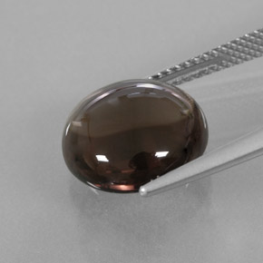 6.24캐럿 천연 스모키 브라운 스모키 쿼츠, 투명한, 12.26 mm, 투명/반투명