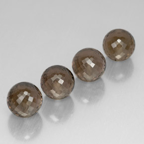 캐럿 천연 스모키 브라운 스모키 쿼츠 보석, 구형 / 볼, 9.91 mm, VVS-VS