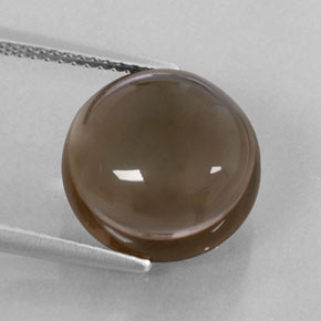 8.18캐럿 천연 스모키 브라운 스모키 쿼츠, 투명한, 12.25 mm, 투명/반투명