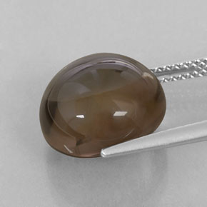 8.18캐럿 천연 스모키 브라운 스모키 쿼츠, 투명한, 12.25 mm, 투명/반투명