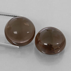 캐럿 천연 스모키 브라운 스모키 쿼츠 보석, 투명한, 13.13 mm, 투명/반투명