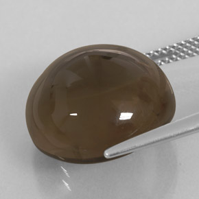 13.93캐럿 천연 스모키 브라운 스모키 쿼츠, 투명한, 14.96 mm, 투명/반투명