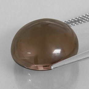 13.14캐럿 천연 스모키 브라운 스모키 쿼츠, 투명한, 15.17 mm, 투명/반투명
