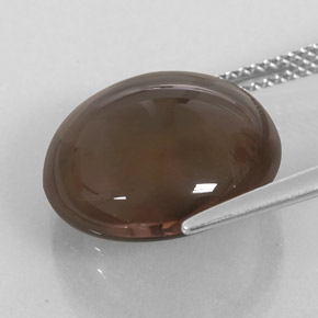 11.38캐럿 천연 스모키 브라운 스모키 쿼츠, 투명한, 15.00 mm, 투명/반투명