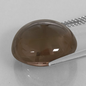 12.05캐럿 천연 스모키 브라운 스모키 쿼츠, 투명한, 14.98 mm, 투명/반투명