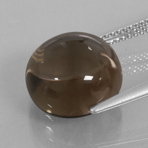 8.96캐럿 천연 스모키 브라운 스모키 쿼츠, 투명한, 12.16 mm, 투명/반투명