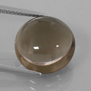 7.76캐럿 천연 스모키 브라운 스모키 쿼츠, 투명한, 12.94 mm, 투명/반투명