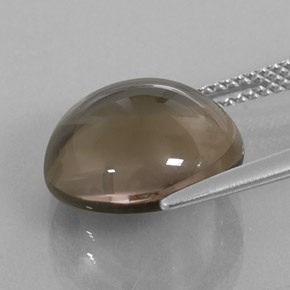 7.76캐럿 천연 스모키 브라운 스모키 쿼츠, 투명한, 12.94 mm, 투명/반투명