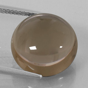 11.52캐럿 천연 스모키 브라운 스모키 쿼츠, 투명한, 14.06 mm, 투명/반투명