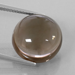 11.28캐럿 천연 스모키 브라운 스모키 쿼츠, 투명한, 14.26 mm, 투명/반투명