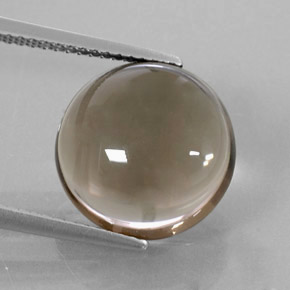 7.59캐럿 천연 스모키 브라운 스모키 쿼츠, 라운드 컷, 13.17 mm, 투명한