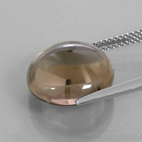 7.59캐럿 천연 스모키 브라운 스모키 쿼츠, 라운드 컷, 13.17 mm, 투명한