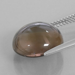 7.99캐럿 천연 스모키 브라운 스모키 쿼츠, 투명한, 12.93 mm, 투명/반투명