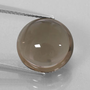 6.26캐럿 천연 스모키 브라운 스모키 쿼츠, 라운드 컷, 11.70 mm, 투명한