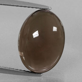 7.51캐럿 천연 스모키 브라운 스모키 쿼츠, 타원형 컷, 14×10.2 mm, 투명한