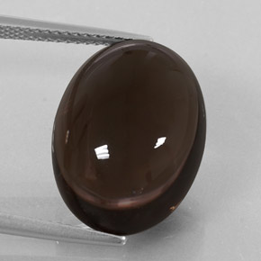 14.26캐럿 천연 스모키 브라운 스모키 쿼츠, 타원형 컷, 18.1×13.3 mm, 투명한