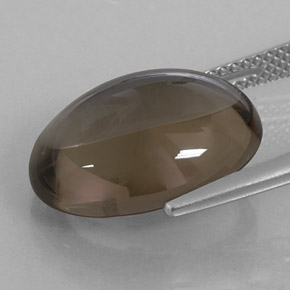 8.88캐럿 천연 스모키 브라운 스모키 쿼츠, 타원형 컷, 16.2×12 mm, 투명한