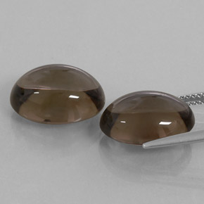 캐럿 천연 스모키 브라운 스모키 쿼츠 보석, 타원형 컷, 14×10.2 mm, 투명한