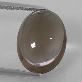 6.43캐럿 천연 스모키 브라운 스모키 쿼츠, 타원형 컷, 14×10.3 mm, 투명한