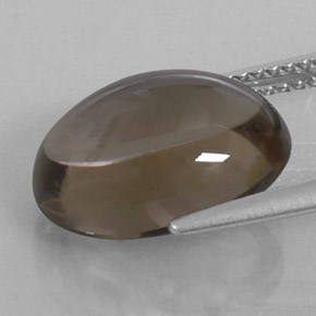 6.43캐럿 천연 스모키 브라운 스모키 쿼츠, 타원형 컷, 14×10.3 mm, 투명한