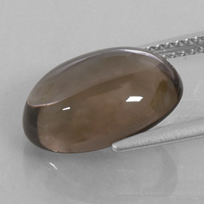 5.88캐럿 천연 스모키 브라운 스모키 쿼츠, 타원형 컷, 14×10.2 mm, 투명한
