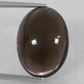 11.90캐럿 천연 스모키 브라운 스모키 쿼츠, 타원형 컷, 17.7×13 mm, 투명한