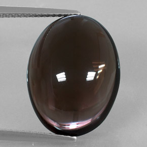 11.87캐럿 천연 스모키 브라운 스모키 쿼츠, 타원형 컷, 17.4×13.1 mm, 투명한