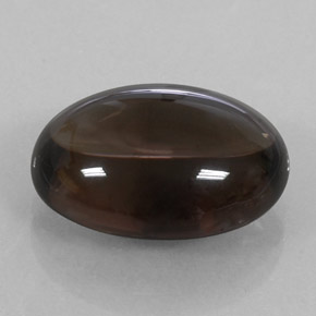 11.87캐럿 천연 스모키 브라운 스모키 쿼츠, 타원형 컷, 17.4×13.1 mm, 투명한