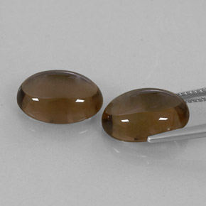 캐럿 천연 스모키 브라운 스모키 쿼츠 보석, 타원형 컷, 14.1×10.2 mm, 투명한