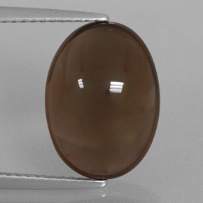 6.70캐럿 천연 스모키 브라운 스모키 쿼츠, 타원형 컷, 14×10.2 mm, 투명한