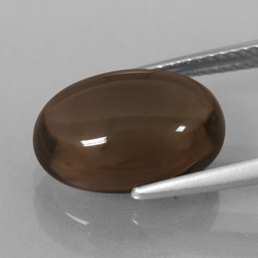 6.70캐럿 천연 스모키 브라운 스모키 쿼츠, 타원형 컷, 14×10.2 mm, 투명한
