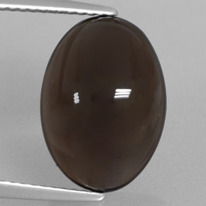 6.71캐럿 천연 스모키 브라운 스모키 쿼츠, 타원형 컷, 14.2×10.1 mm, 투명한