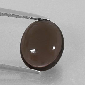 2.88캐럿 천연 스모키 브라운 스모키 쿼츠, 타원형 컷, 10.8×8.9 mm, 투명한