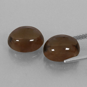 캐럿 천연 스모키 브라운 스모키 쿼츠 보석, 타원형 컷, 10.9×9.1 mm, 투명한