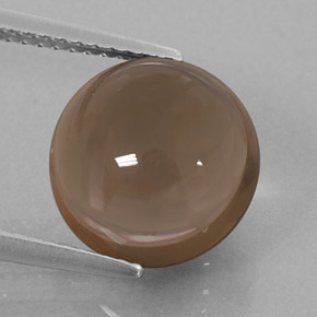 5.69캐럿 천연 월넛 브라운 스모키 쿼츠, 라운드 컷, 11.22 mm, 투명한