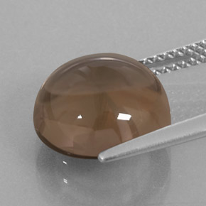 5.69캐럿 천연 월넛 브라운 스모키 쿼츠, 라운드 컷, 11.22 mm, 투명한