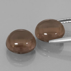 캐럿 천연 스모키 브라운 스모키 쿼츠 보석, 라운드 컷, 9.02 mm, 투명한