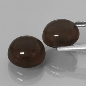 캐럿 천연 스모키 브라운 스모키 쿼츠 보석, 라운드 컷, 9.20 mm, 투명한