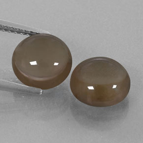 캐럿 천연 스모키 브라운 스모키 쿼츠 보석, 라운드 컷, 8.25 mm, 투명한