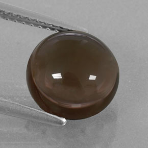 3.38캐럿 천연 스모키 브라운 스모키 쿼츠, 라운드 컷, 9.24 mm, 투명한