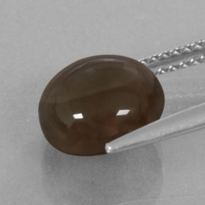3.38캐럿 천연 스모키 브라운 스모키 쿼츠, 라운드 컷, 9.24 mm, 투명한