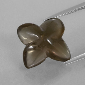 6.59캐럿 천연 스모키 브라운 스모키 쿼츠, 투명한, 12.9×12.7 mm, 투명/반투명