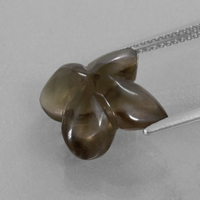 6.59캐럿 천연 스모키 브라운 스모키 쿼츠, 투명한, 12.9×12.7 mm, 투명/반투명