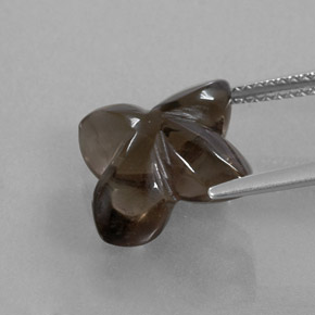 6.20캐럿 천연 스모키 브라운 스모키 쿼츠, 투명한, 11.8×11.8 mm, 투명/반투명