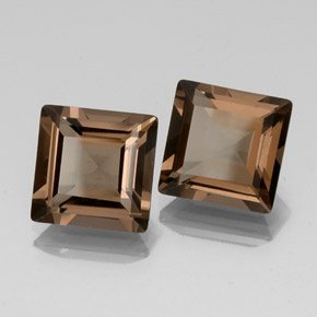 캐럿 천연 스모키 브라운 스모키 쿼츠 보석, 스퀘어, 10.1×10 mm, VVS-VS